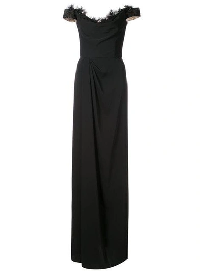 Shop Marchesa Notte Off-shoulder Maxi Dress In Black