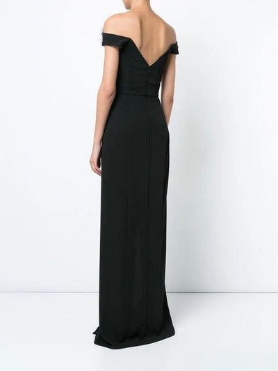 Shop Marchesa Notte Off-shoulder Maxi Dress In Black