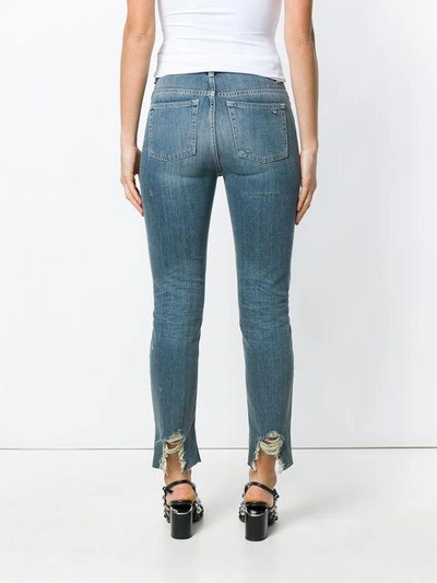 Shop Iro Stonewashed Distressed Hem Skinny Jeans - Blue