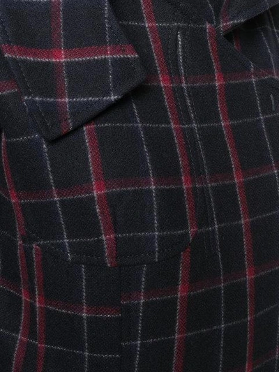 plaid concealed button coat