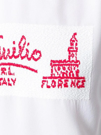 Shop Emilio Pucci Casual Slogan T-shirt - White
