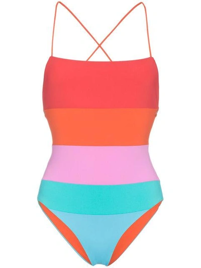 Shop Mara Hoffman Olympia Swimsuit In Multicolour