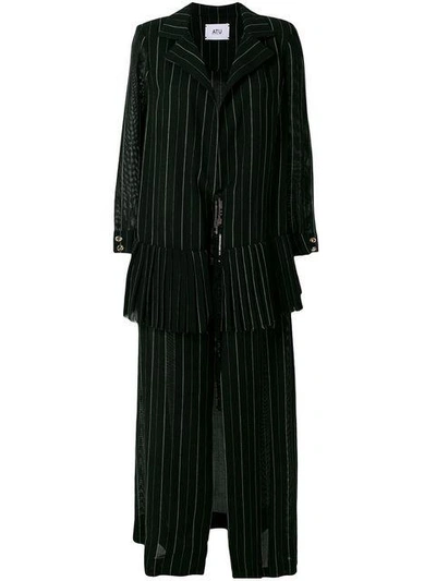 Shop Atu Body Couture Star Trench Coat In Black