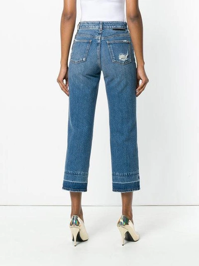 Shop Stella Mccartney Distressed Cropped Jeans In Blue