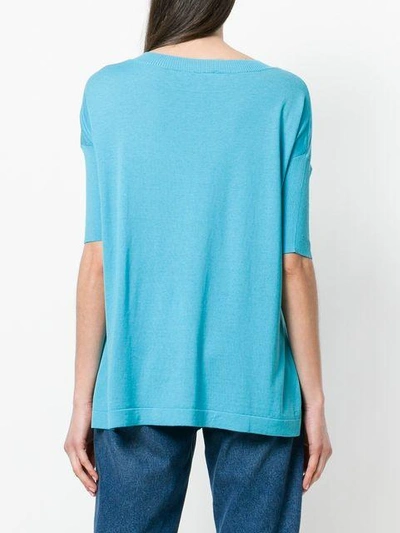 Shop Snobby Sheep Flared Short-sleeve Top In Blue