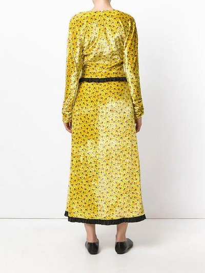 Shop Alessandra Rich Faux-corset Dress - Yellow