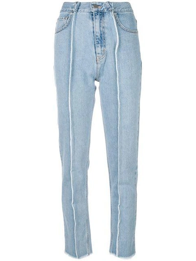 Shop Rokh High Rise Jeans In Blue