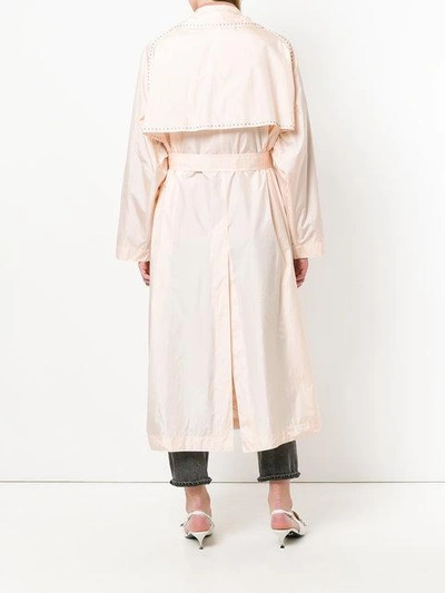 Shop Bottega Veneta Eyelet Studded Trench Coat In Pink