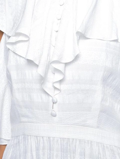 Shop Prabal Gurung Ruffled Neck Cold Shoulder Dress - White