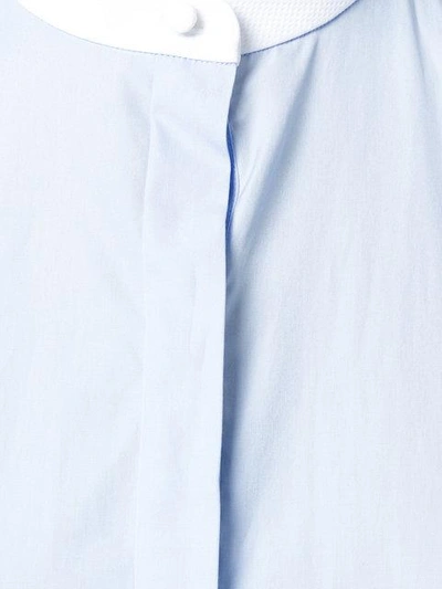 Shop Alexander Mcqueen Pleated Peplum Hem Shirt - Blue