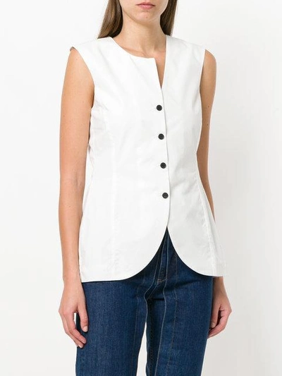 Shop Aalto Plain Waistcoat - White