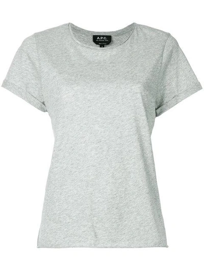 Shop Apc A.p.c. Plain T-shirt - Grey
