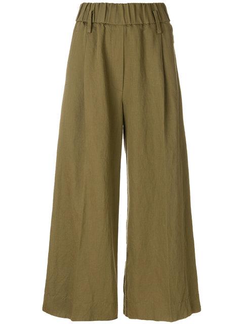 Forte Forte Embroidered Flared Trousers In Green | ModeSens