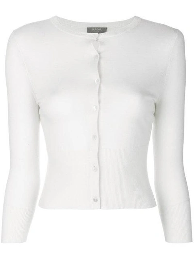 Shop N•peal Superfine Cropped Cardigan In White