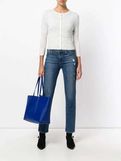 N•peal Superfine Cropped Cardigan In White