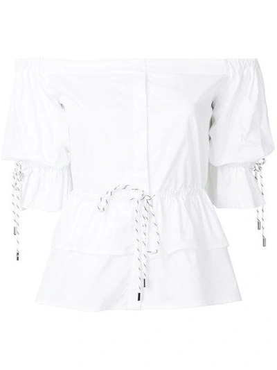 Shop Christian Pellizzari Strapless Shirt In White