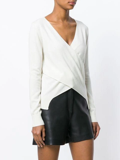 Shop Cashmere In Love Chloe V-neck Sweater In White