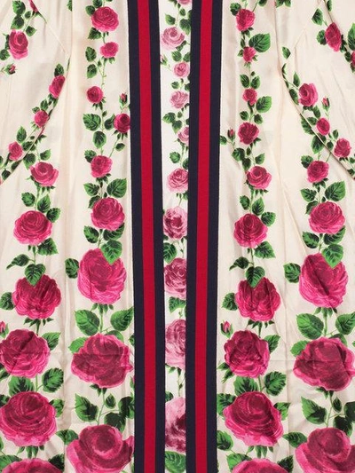 Shop Gucci Rose Garden Print Silk Kimono In Pink