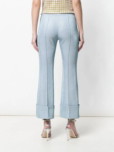 Shop Marco De Vincenzo Flared Cropped Trousers - Blue