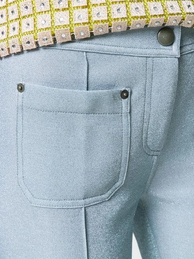 Shop Marco De Vincenzo Flared Cropped Trousers - Blue