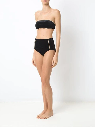 Shop Adriana Degreas Hot Pants Velvet Bikini Set In Black