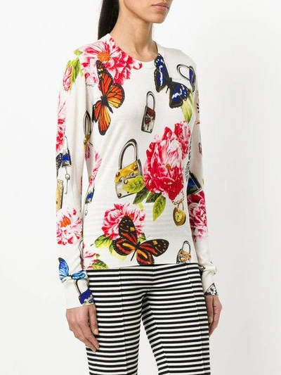 Shop Dolce & Gabbana Floral Print Sweater - Multicolour