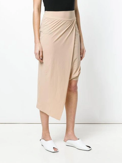 Shop Lost & Found Asymmetric Fitted Skirt In Neutrals