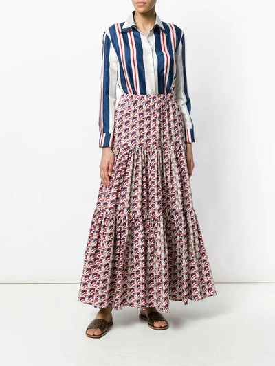 long printed skirt