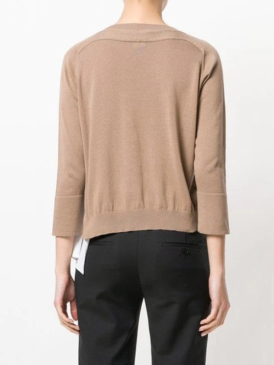 Shop Fabiana Filippi Round Neck Jumper - Brown