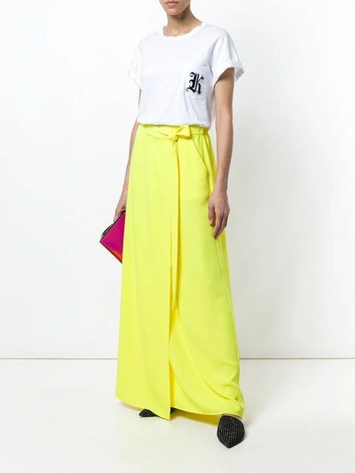 Shop P.a.r.o.s.h Tie Waist Skirt In Yellow & Orange
