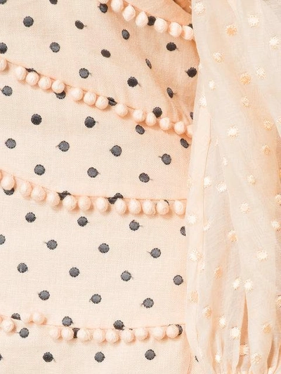 Shop Zimmermann Polka Dots Mini Dress In Pink