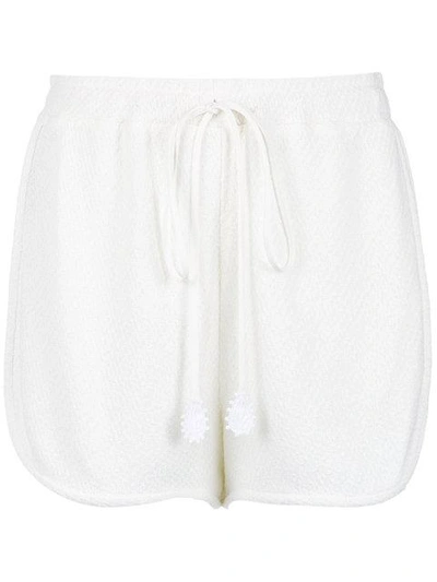 Shop Martha Medeiros Lace Boxer Shorts - White