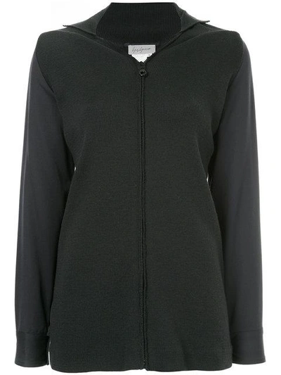 Shop Yohji Yamamoto Vintage Knit Panel Zip Up Jacket