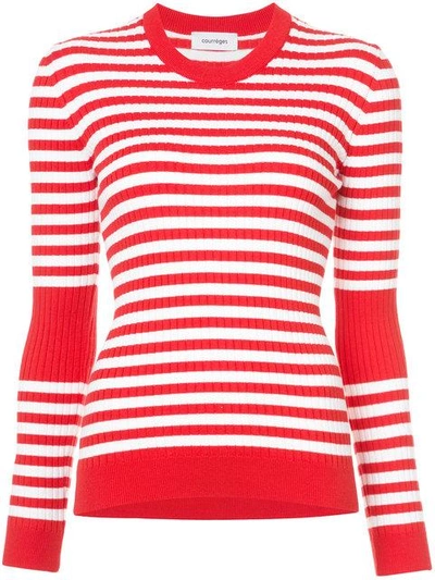 Shop Courrèges Striped Knitted Top