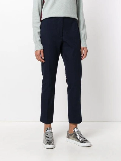 Shop Joseph Cropped Tailored Trousers In Blue
