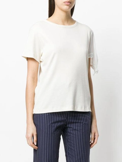 Shop Jw Anderson Embellished Sleeve T-shirt In Neutrals