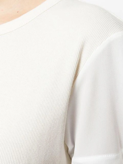 Shop Jw Anderson Embellished Sleeve T-shirt In Neutrals