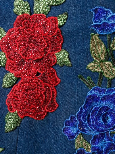 Shop Philipp Plein Embroidered Floral Applique Dress