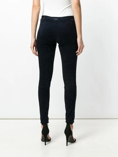 Shop Stouls Skinny Leather Trousers - Blue