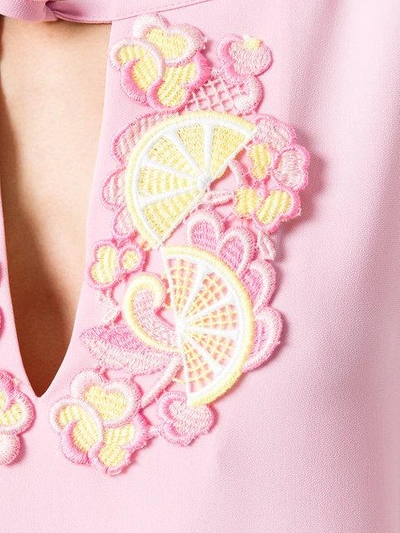 Shop Boutique Moschino Crochet Applique Detail Dress