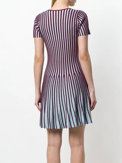 Shop Kenzo Striped Flared Dress - Blue