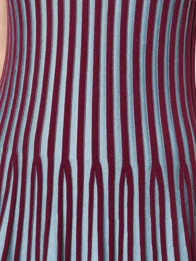 Shop Kenzo Striped Flared Dress - Blue