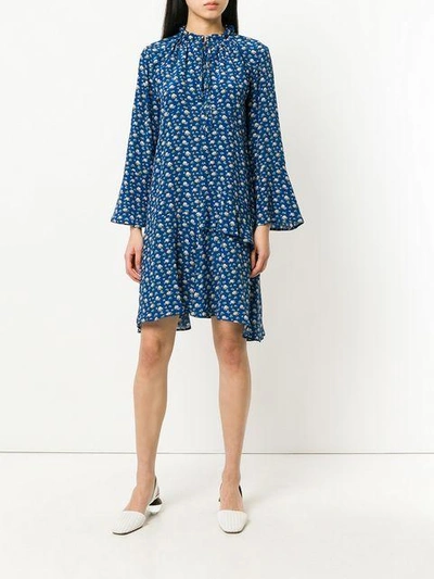 Shop Belize Officiel Kim Daisy-print Dress - Blue