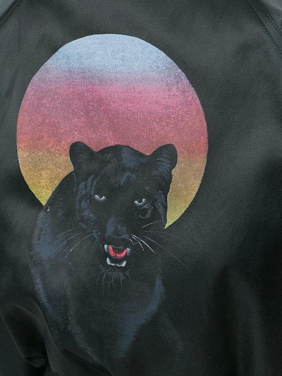 Shop Saint Laurent Panther Bomber Jacket In Black