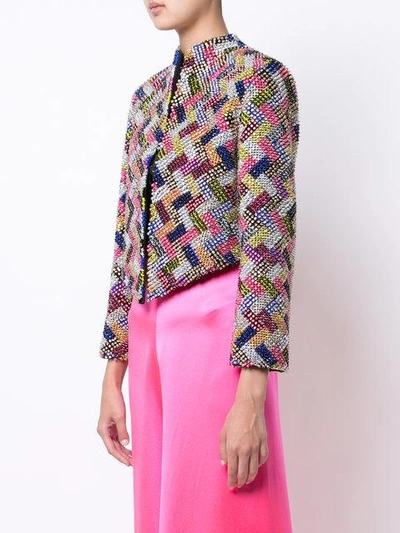 Shop Rubin Singer Bead-embellished Cropped Jacket - Multicolour