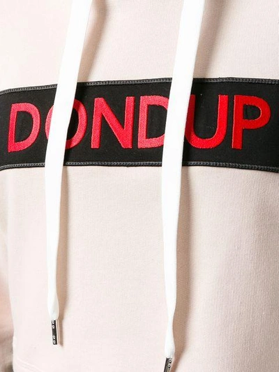 Shop Dondup Cropped Logo Print Hoodie - Pink