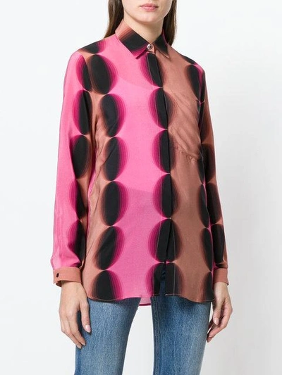 Shop Marco De Vincenzo Geometric Print Longline Shirt In Pink