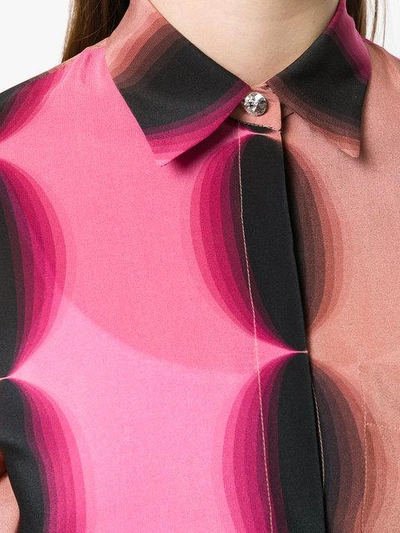 Shop Marco De Vincenzo Geometric Print Longline Shirt In Pink