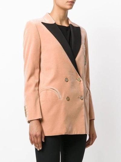 Shop Blazé Milano Dragonfly Embroidered Jacket - Neutrals