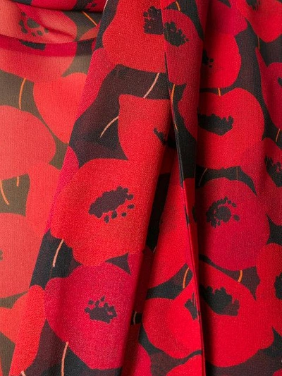 Shop Saint Laurent Poppy Print Blouse In Red